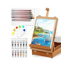 Без бренда «Набор подарочный «Две картинки» 27 предметов: этюдник 35 см из бука, краски акрил 12x12 мл, 2 холста 22x30 на мдф, 10 кистей, мастихин, палитра» в Комсомольске-на-Амуре в интернет-магазине Без бренда «Набор подарочный «Две картинки» 27 предметов: этюдник 35 см из бука, краски акрил 12x12 мл, 2 холста 22x30 на мдф, 10 кистей, мастихин, палитра» в Комсомольске-на-Амуре