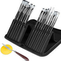 Без бренда «Набор кистей для рисования в чехле, премиум набор (15 нейлоновых кистей, 1 мастихин)» в Комсомольске-на-Амуре в интернет-магазине  Без бренда «Набор кистей для рисования в чехле, премиум набор (15 нейлоновых кистей, 1 мастихин)» в Комсомольске-на-Амуре