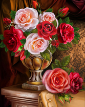 Без бренда «Букет роз в изящной вазе (20шт)» в Комсомольске-на-Амуре