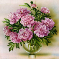 Без бренда «Пионы в круглой прозрачной вазе (20шт)» в Комсомольске-на-Амуре