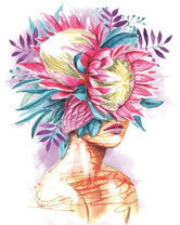 Без бренда «Портрет девушка с оригинальными цветами на голове» в Комсомольске-на-Амуре