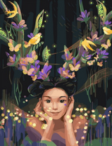 Без бренда «Темноглазая девчонка с цветами и птицами в волосах» в Комсомольске-на-Амуре в интернет-магазине  Без бренда «Темноглазая девчонка с цветами и птицами в волосах» в Комсомольске-на-Амуре