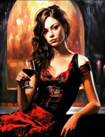 Без бренда «Обворожительная брюнетка с бокалом красного вина» в Комсомольске-на-Амуре в интернет-магазине  Без бренда «Обворожительная брюнетка с бокалом красного вина» в Комсомольске-на-Амуре