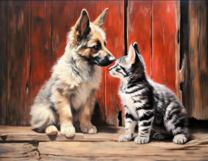 Без бренда «Знакомство котенка и щенка» в Комсомольске-на-Амуре в интернет-магазине  Без бренда «Знакомство котенка и щенка» в Комсомольске-на-Амуре