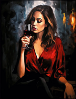 Без бренда «Девушка в красном платье с бокалом вина» в Комсомольске-на-Амуре в интернет-магазине  Без бренда «Девушка в красном платье с бокалом вина» в Комсомольске-на-Амуре