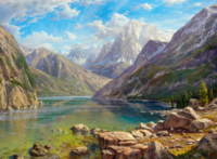 Без бренда «Вид на горы с берега озера» в Комсомольске-на-Амуре в интернет-магазине  Без бренда «Вид на горы с берега озера» в Комсомольске-на-Амуре