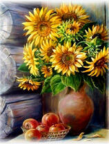 Без бренда «Кувшин с подсолнухами и корзинка с яблоками» в Комсомольске-на-Амуре