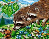 Без бренда «Еноты и бабочка на цветочной поляне» в Комсомольске-на-Амуре в интернет-магазине  Без бренда «Еноты и бабочка на цветочной поляне» в Комсомольске-на-Амуре