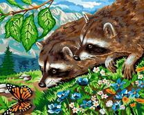 Без бренда «Еноты и бабочка на цветочной поляне» в Комсомольске-на-Амуре