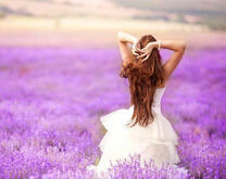 Молодая девушка в лавандовом поле